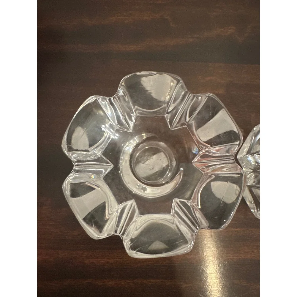 Orrefors Sweden Stella Crystal‎ Votive Taper Candle Holders Set of 2